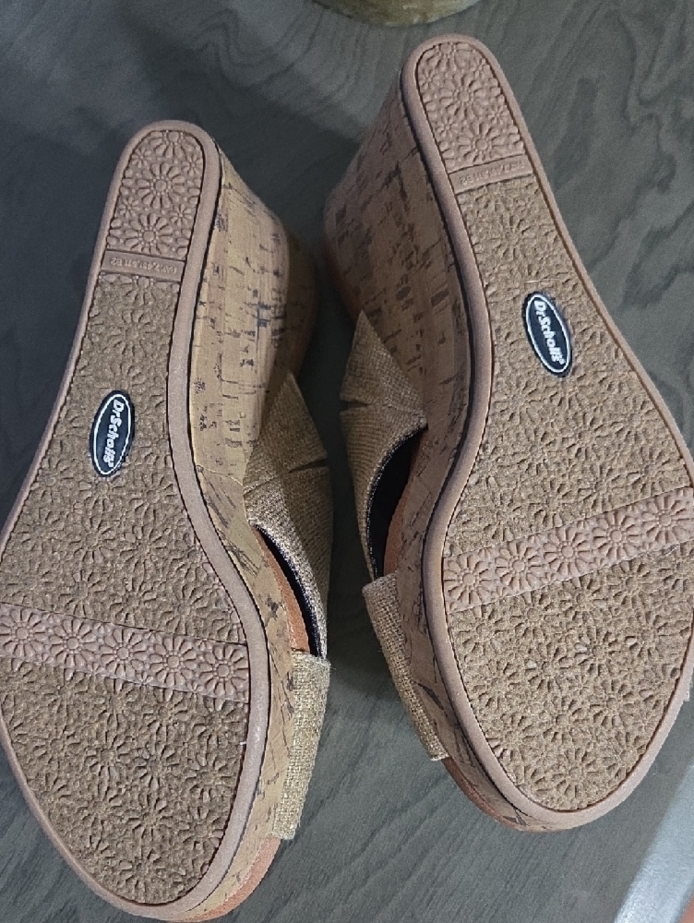 Dr. Scholl's Women's Light Gold Crossover Slip-On Wedge - Picture 9 of 10